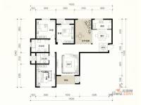 建业左岸国际3室2厅2卫152㎡户型图