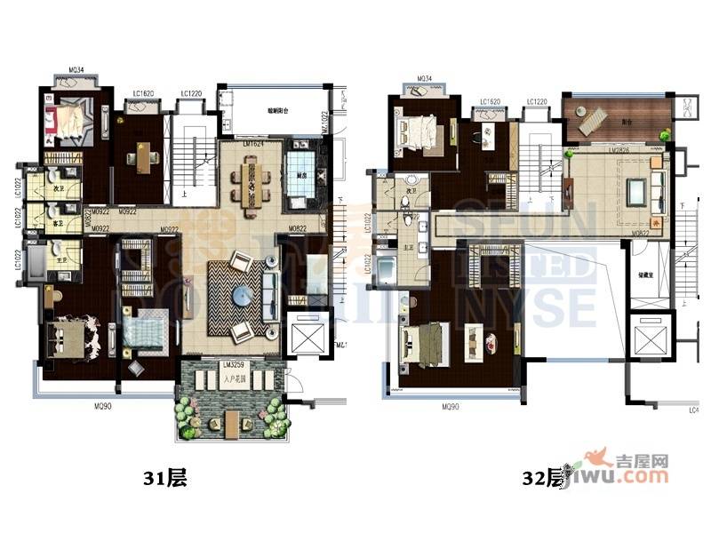 山海豪庭5室2厅5卫383.1㎡户型图