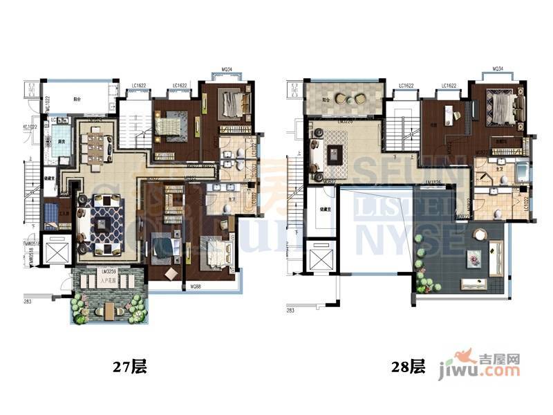 山海豪庭5室2厅5卫404.1㎡户型图