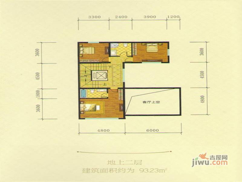 尚湖骏城3室2厅2卫93.2㎡户型图