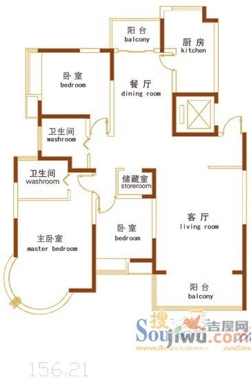 大海鑫天地普通住宅156.2㎡户型图