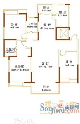 大海鑫天地普通住宅156.1㎡户型图