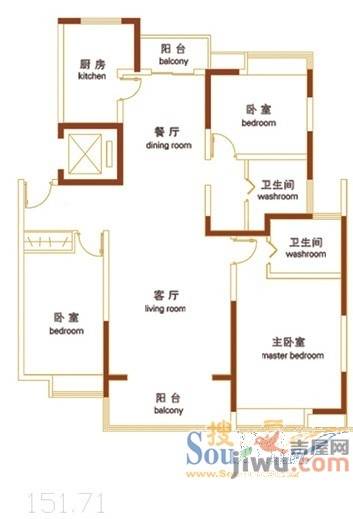 大海鑫天地普通住宅151.7㎡户型图