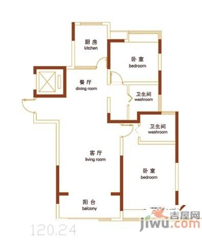 大海鑫天地普通住宅120.2㎡户型图