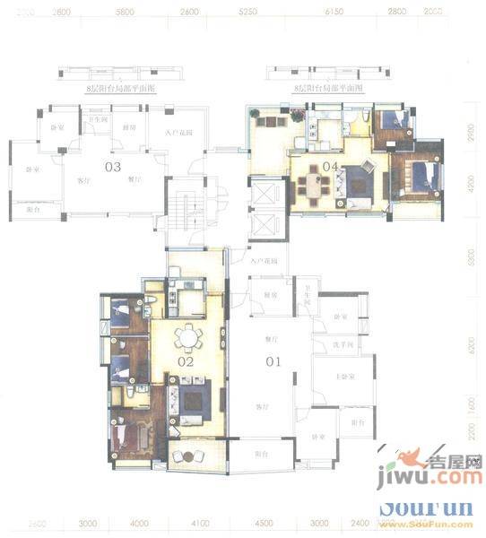 顺联新城花园2室2厅1卫133㎡户型图