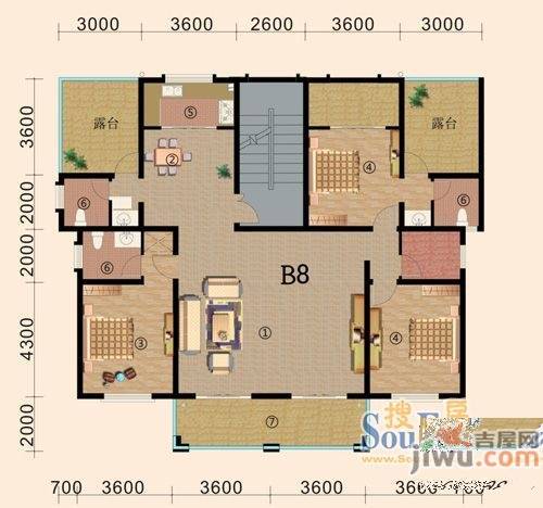 亿腾欧洲城3室2厅3卫173㎡户型图