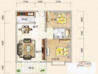 御景桃源山庄2室2厅1卫80㎡户型图