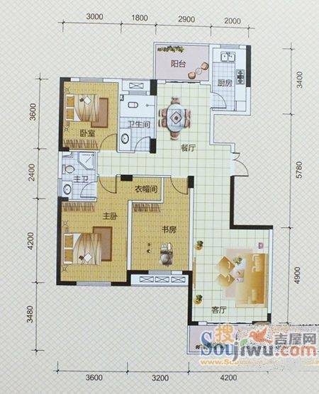 文昌苑3室2厅2卫139.9㎡户型图