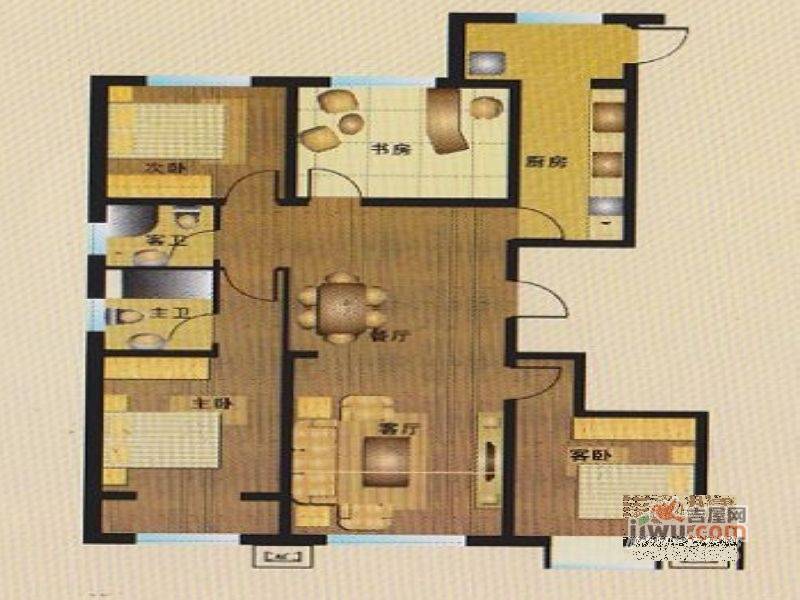 美罗城4室2厅2卫135㎡户型图