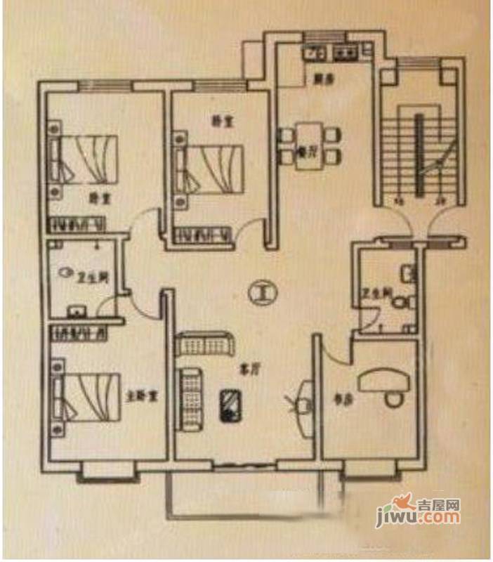 邯城文苑4室2厅2卫户型图