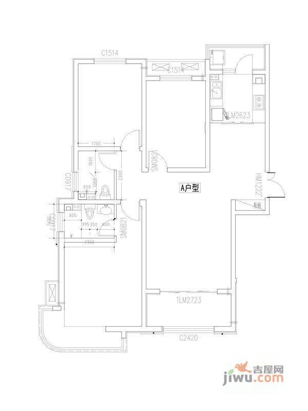 月亮湾4室2厅2卫191.9㎡户型图