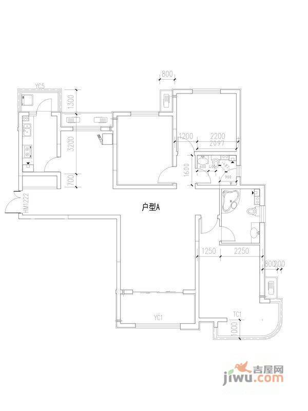 月亮湾4室2厅2卫191.9㎡户型图