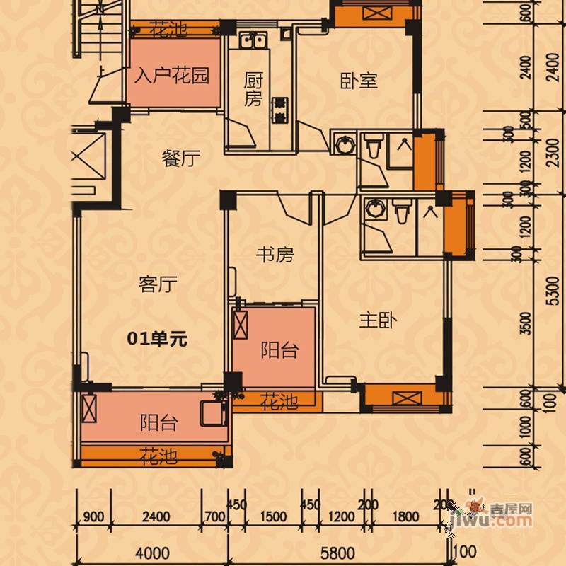 建泓·璟园3室2厅2卫101.1㎡户型图