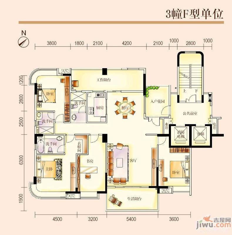 开平汇景湾4室2厅4卫212㎡户型图