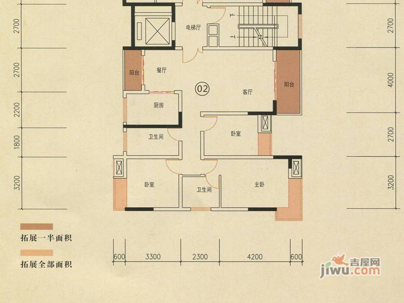 帕佳图·观园3室2厅2卫113.3㎡户型图