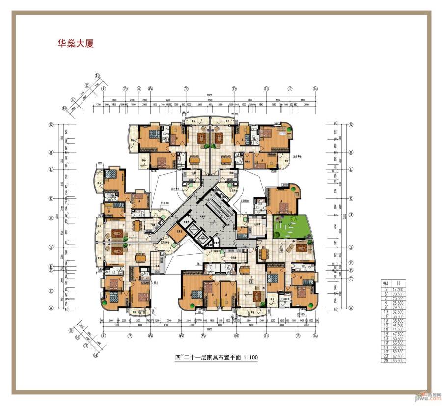 锦逸名庭3室2厅1卫122.9㎡户型图