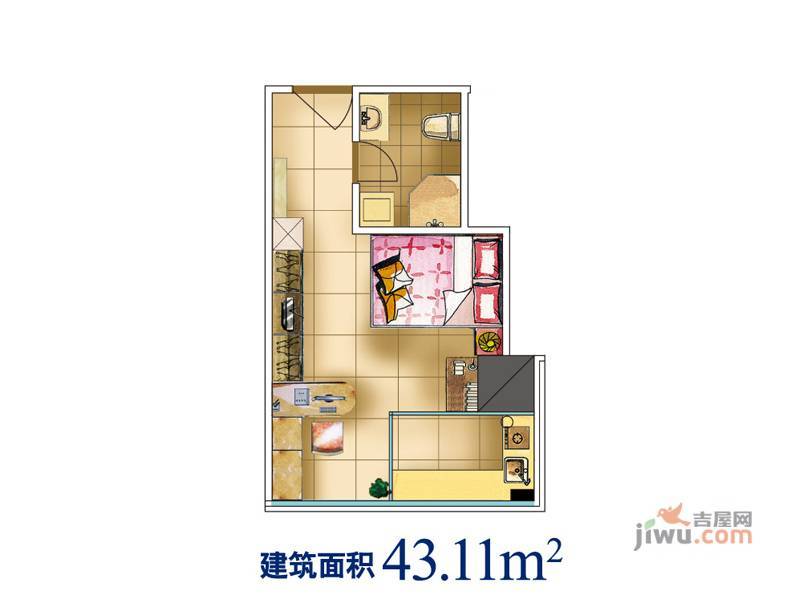 象溪MINI微公馆1室1厅1卫80.1㎡户型图