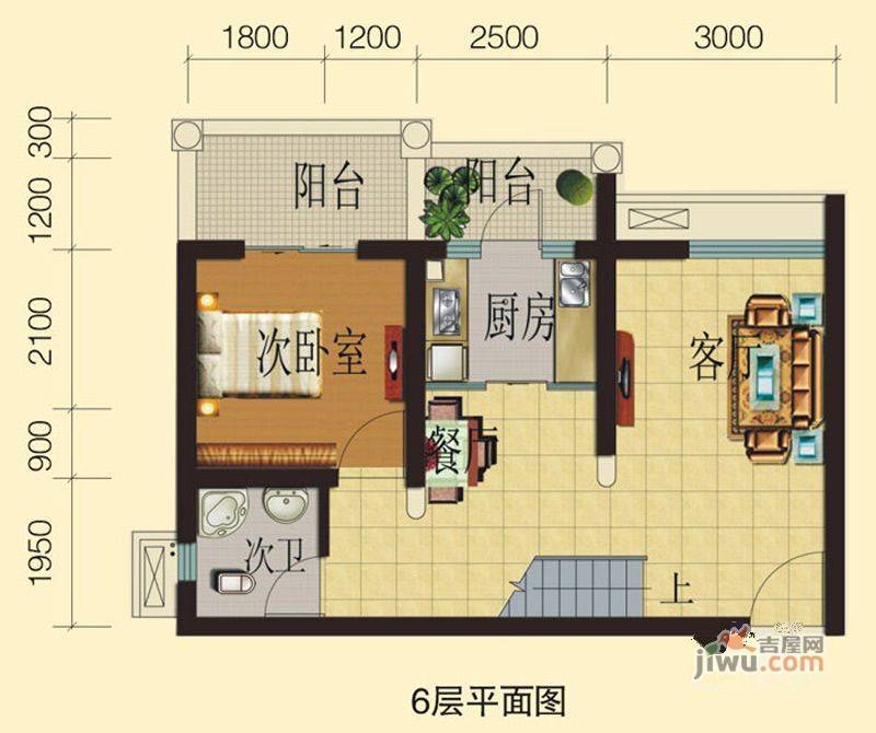 兴业香槟尚城3室2厅2卫86.7㎡户型图