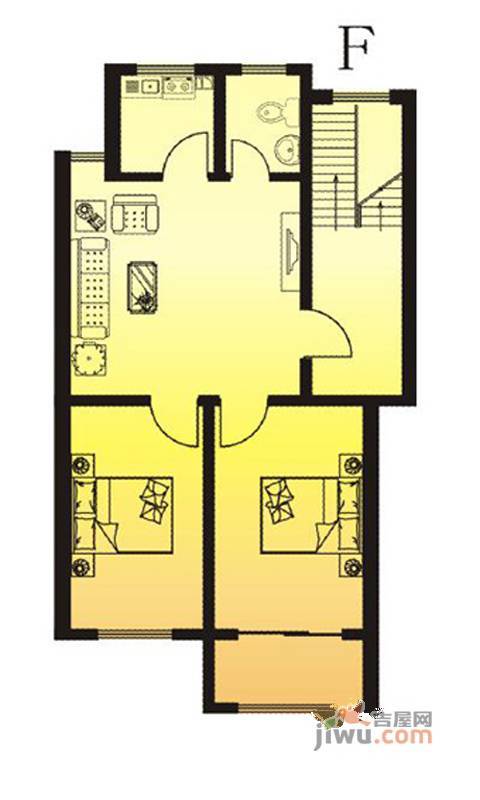 玉泉花园2室2厅1卫户型图