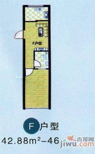 福海苑1室1厅1卫55.8㎡户型图