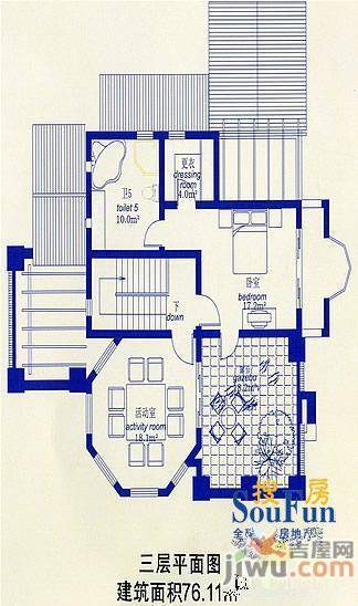 银滩海景花苑普通住宅76.1㎡户型图