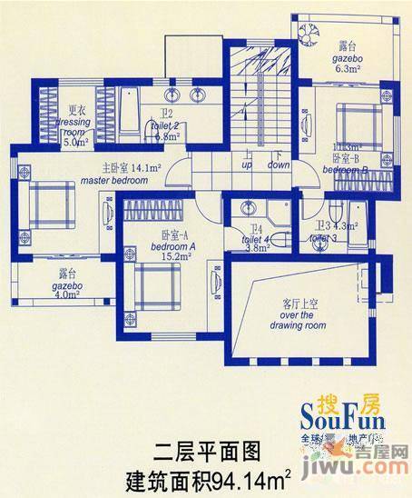 银滩海景花苑普通住宅143.7㎡户型图