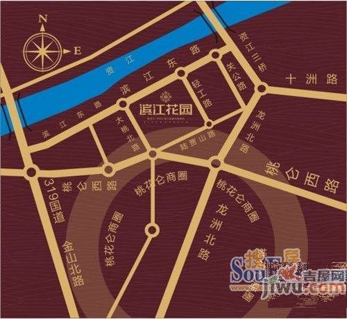 滨江花园位置交通图图片