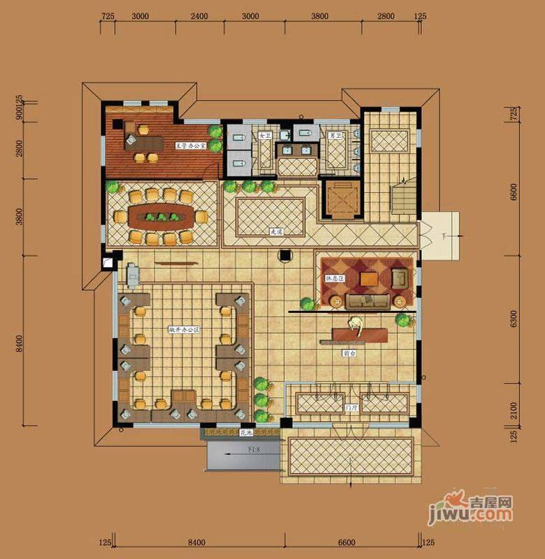 亘元财富汇2室2厅2卫240㎡户型图