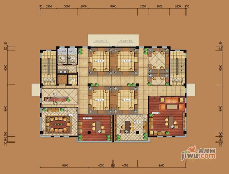 亘元财富汇6室3厅3卫351㎡户型图