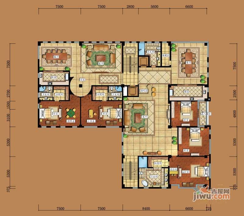 亘元财富汇0室2厅4卫636㎡户型图