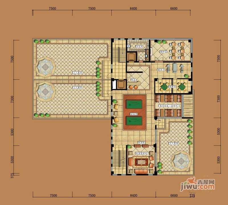 亘元财富汇0室2厅4卫636㎡户型图