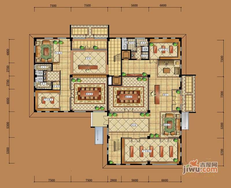 亘元财富汇0室2厅4卫636㎡户型图