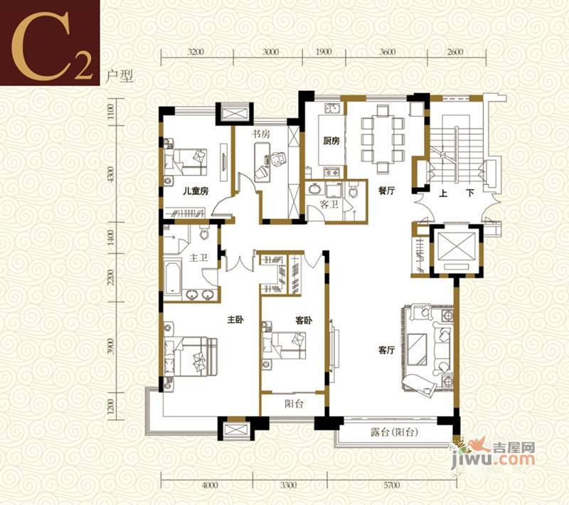 香溪美地国奥村4室2厅2卫178㎡户型图